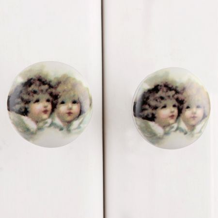 Baby Doll Flat Ceramic Drawer Knob